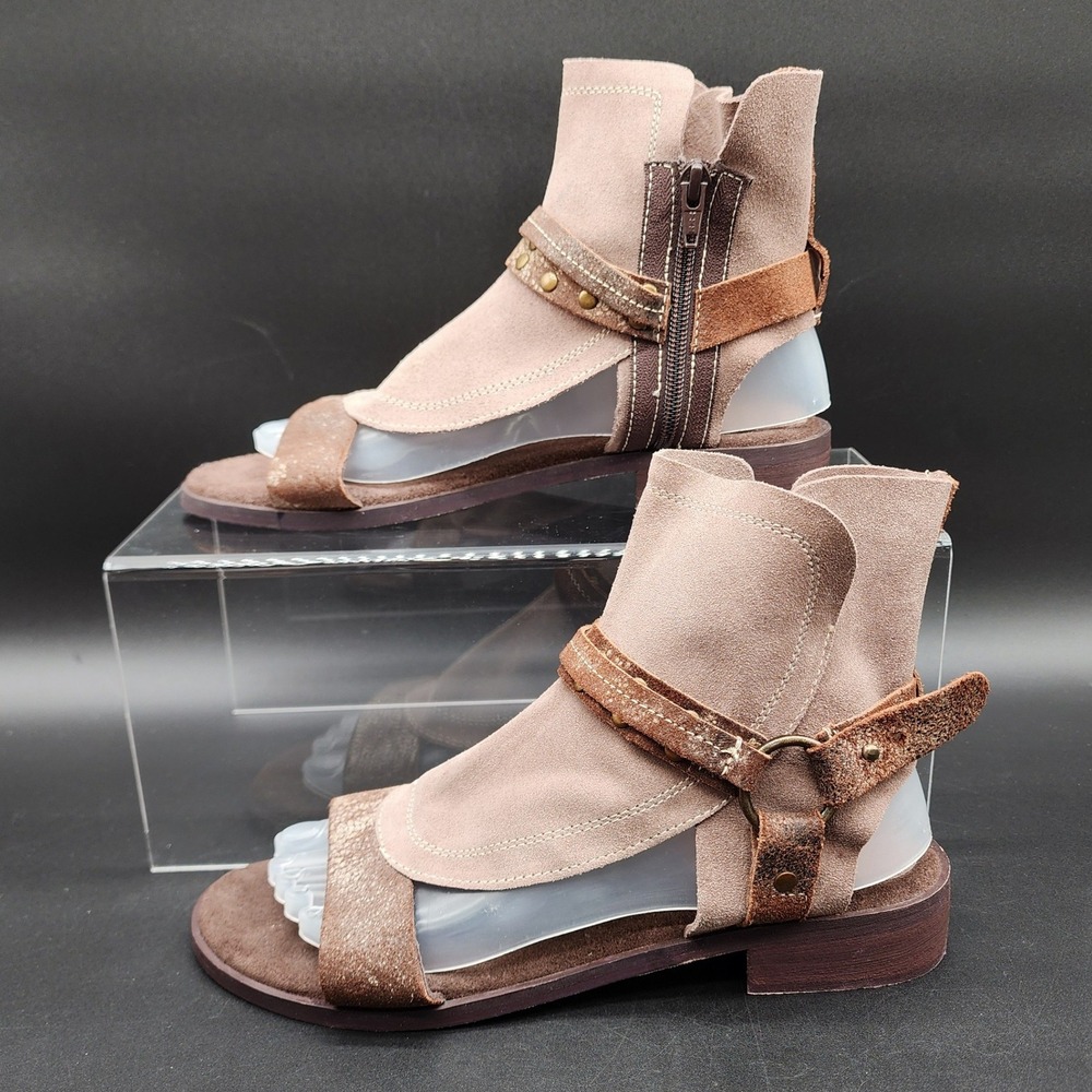 Diba 8 Taupe Drive In Flat Sandal Bohemian Ankle Strap Leather Festival Sandals